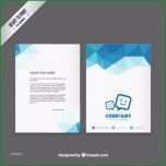 Großartig Broschüre Vorlage Mit Blauen Polygonen