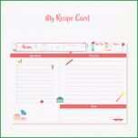 Großartig Farbige Rezept Vorlage