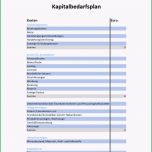 Großartig Kapitalbedarfsplan Im Rahmen Eines Businessplans