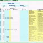Großartig Kostenloses Excel tool Arbeitszeitnachweis Und