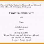 Hervorragen 12 Praktikumsbericht Deckblatt Vorlage