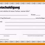 Hervorragen 20 Schulentschuldigung Vorlage