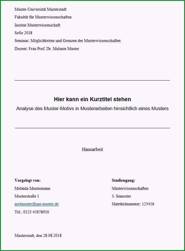 Hervorragen Deckblatt Für Hausarbeit 10 Tipps 5 Vorlagen Für