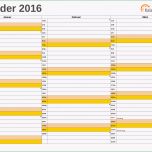 Hervorragen Excel Kalender 2016 Kostenlos
