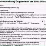 Hervorragen Stellenbeschreibung Gruppenleiter Einkauf