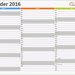 Phänomenal Excel Kalender 2016 Kostenlos