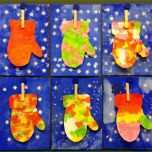 Phänomenal Klassenkunst Winterbild Handschuhe