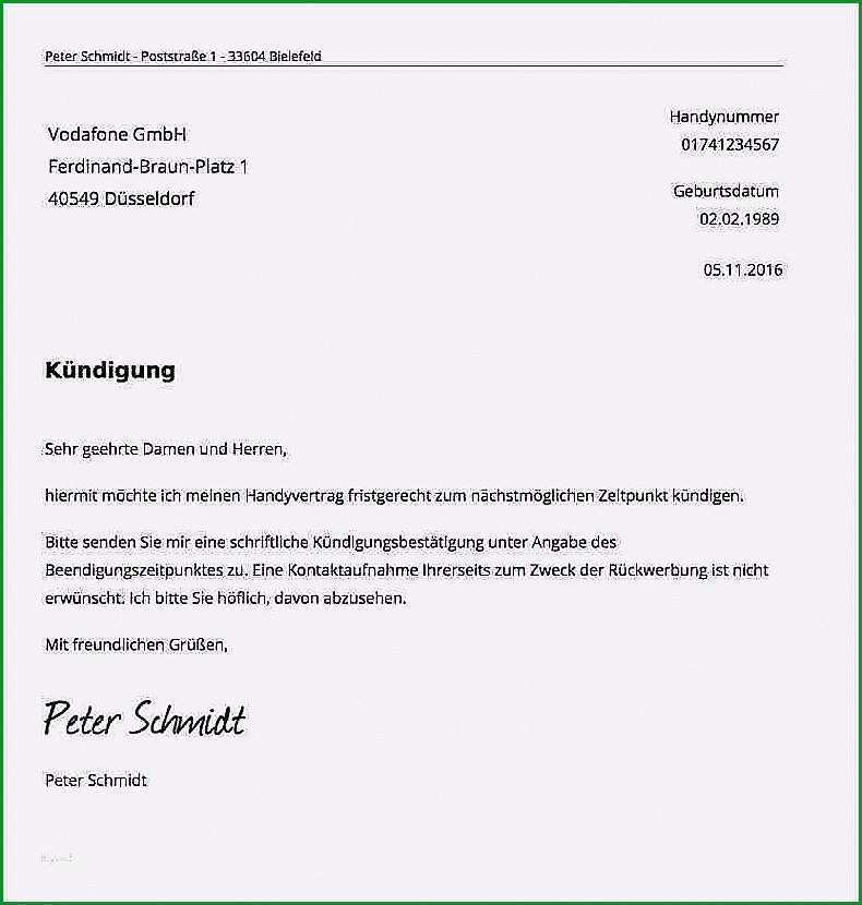 Phänomenal Kundigung Muster Handy Handyvertrag Kündigen Mit