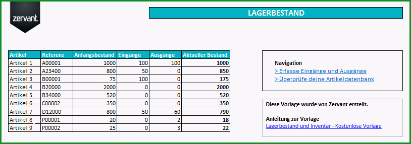 Phänomenal Lagerbestand Und Inventar Kostenlose Vorlage In Excel