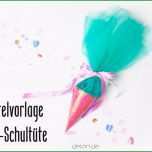 Phänomenal Mini Schultüte Bastelvorlage Zuckertüte Delari