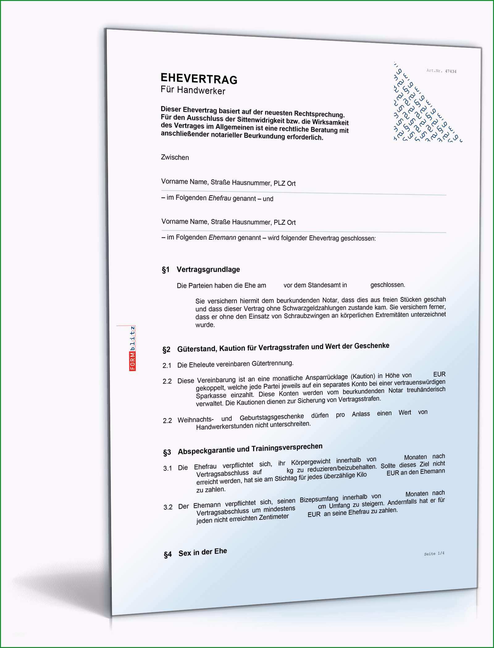 Schockieren Ehevertrag Handwerker Fun Vertrag