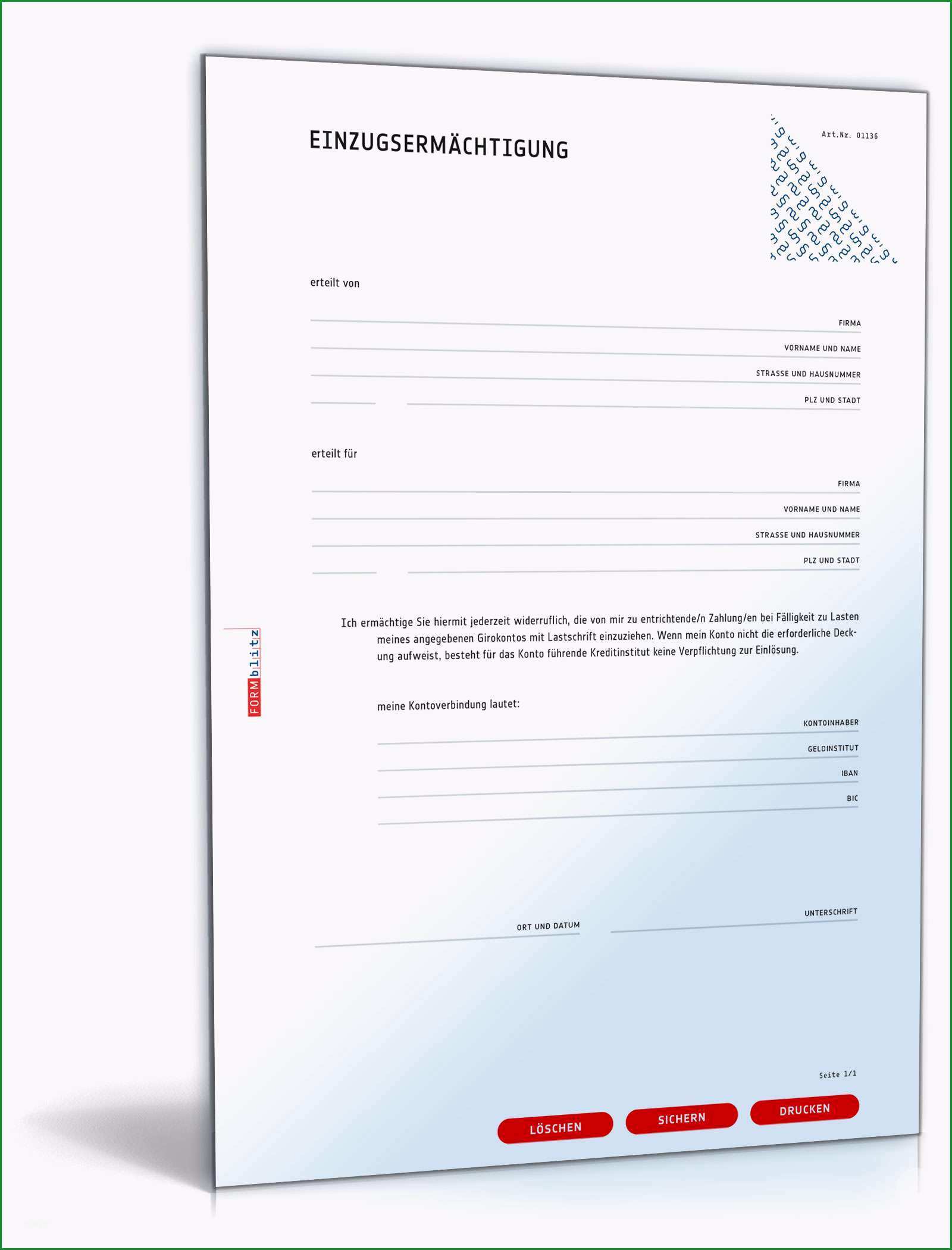 ch formlose einzugsermaechtigung