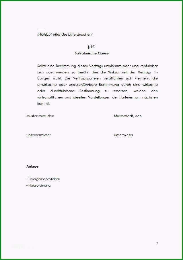 untermietvertrag gewerbe vorlage word genial mietvertrag kundigung vorlage