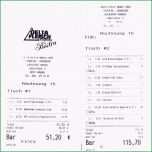Selten 19 Rechnungsvorlage Restaurant