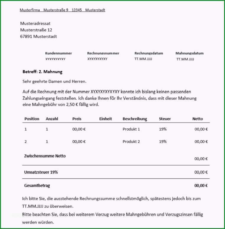 2 mahnung fuer freiberufler vorlage muster