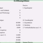 Selten Eröffnungsbilanz Schlussbilanz Vorlage Beste