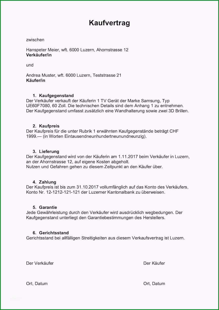 kaufvertrag vorlage