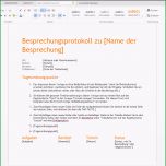 Selten Vorlage Protokoll Besprechung Word