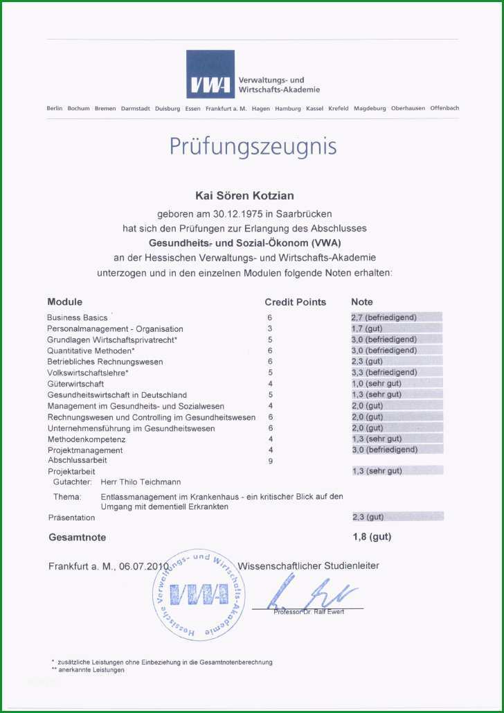 zeugnis gesundheitskonom