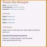 Sensationell 15 Rezepte Schreiben Vorlage