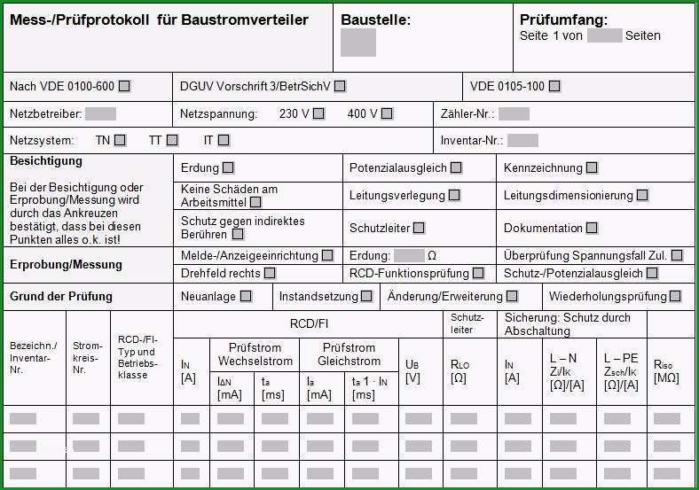 vde 0100 teil 600 prufprotokoll excel