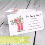 Sensationell Visitenkarte Vorlage Nähen Faden Floral Pfingstrosen Aquarell