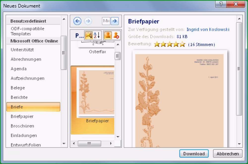 word buntes briefpapier und ornamente