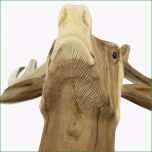 Sensationell Xl Rentier Kopf Teak Wanddekoration 75 Cm Teakholz Deko