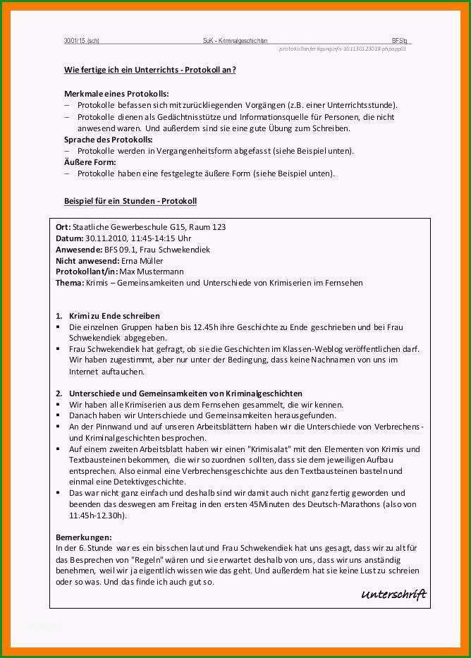 7 ergebnisprotokoll schreiben muster