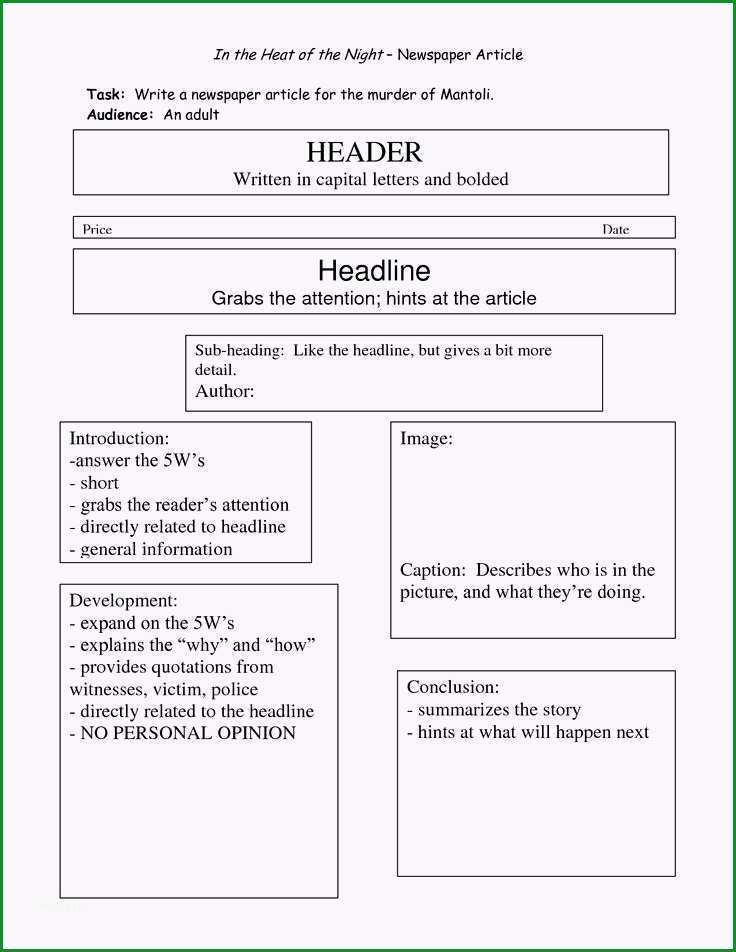 zeitungsartikel vorlage