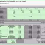 Toll Excel Vorlage Preiskalkulation Für Industrie Und Handwerk