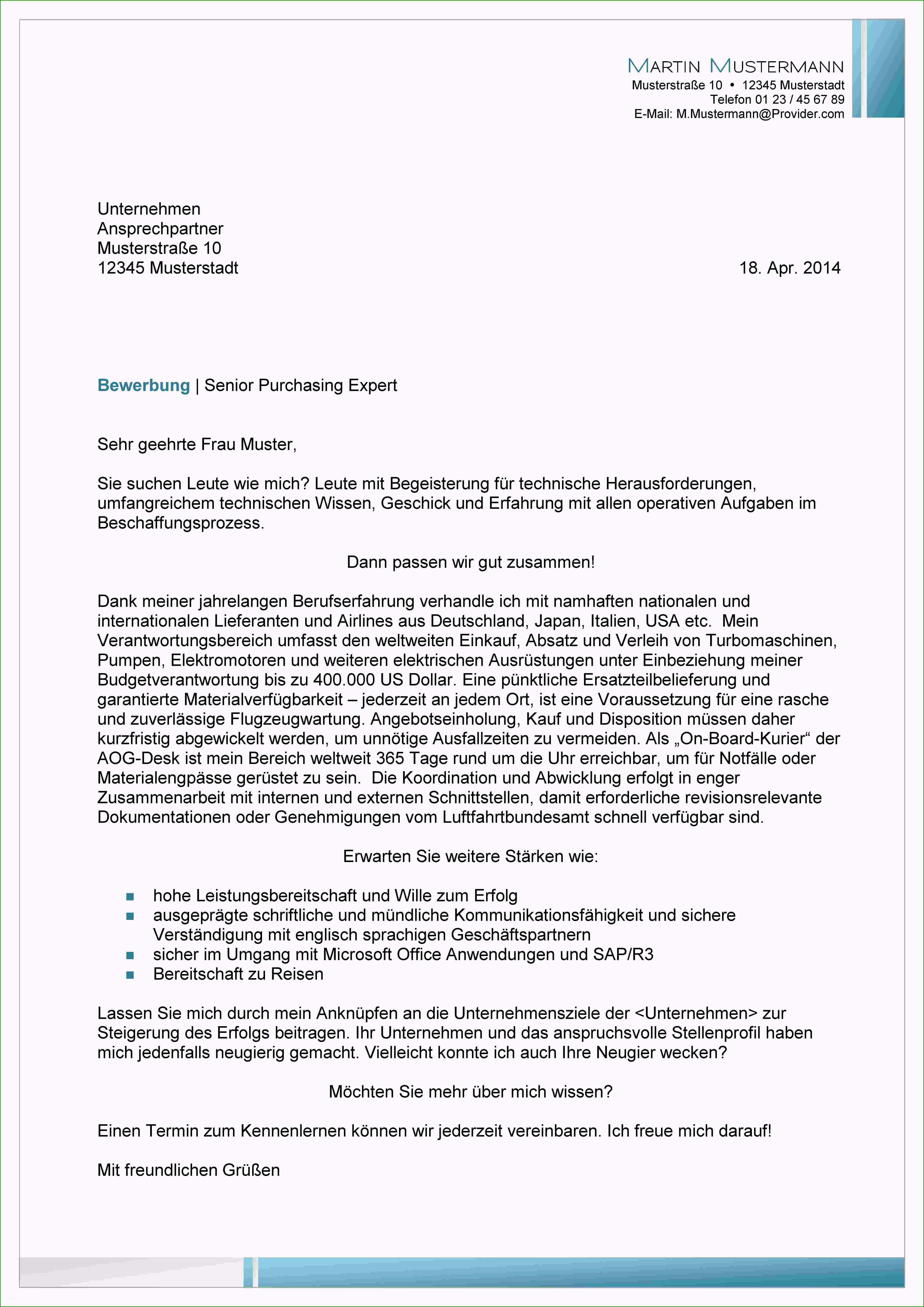 professionelle bewerbung vorlage