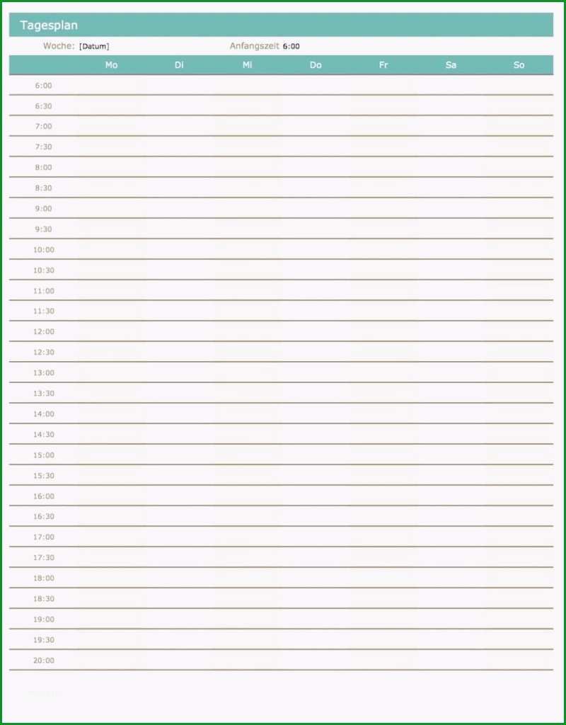 wochenplan tagesplaner vorlage