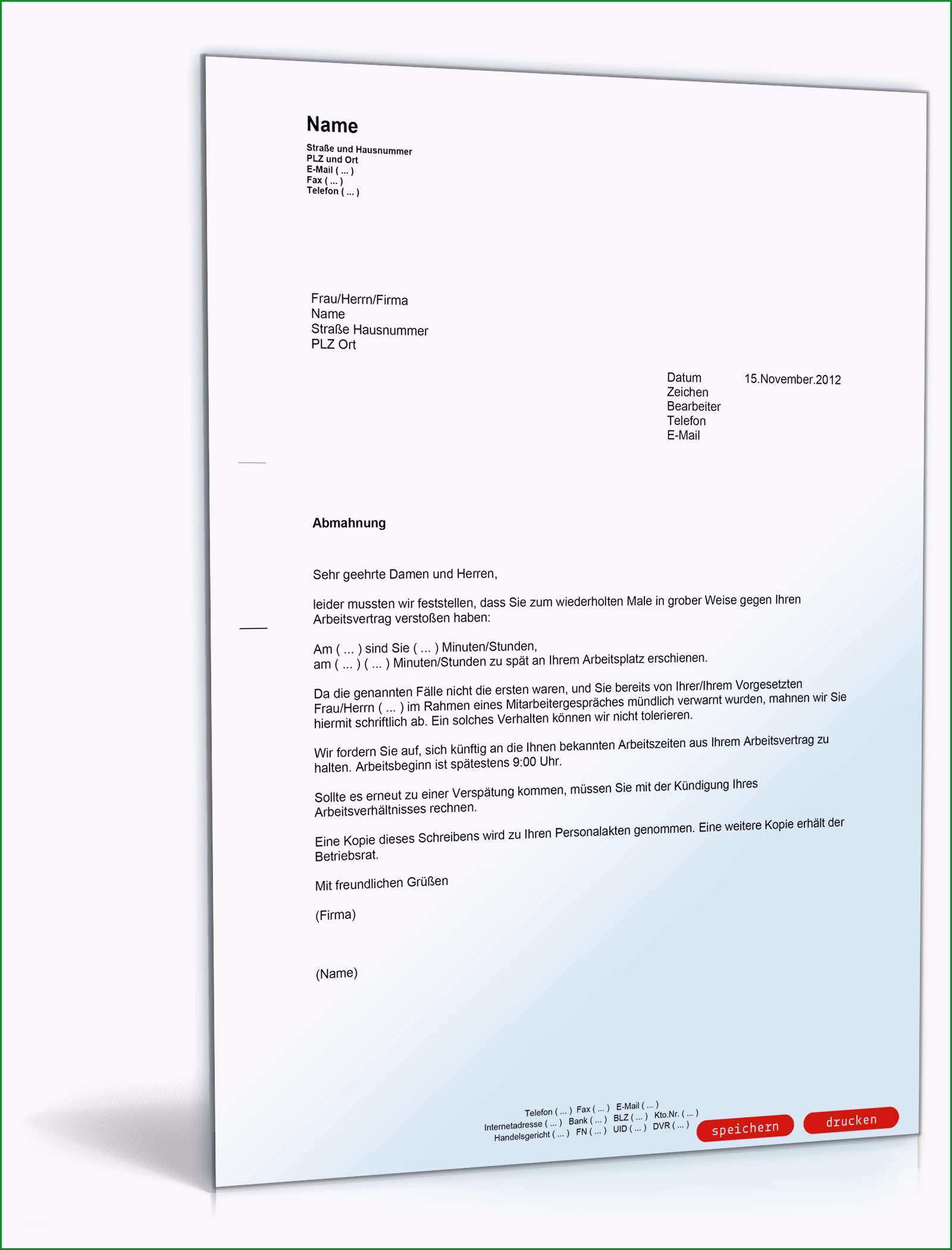 de at abmahnung unpuenktlichkeit