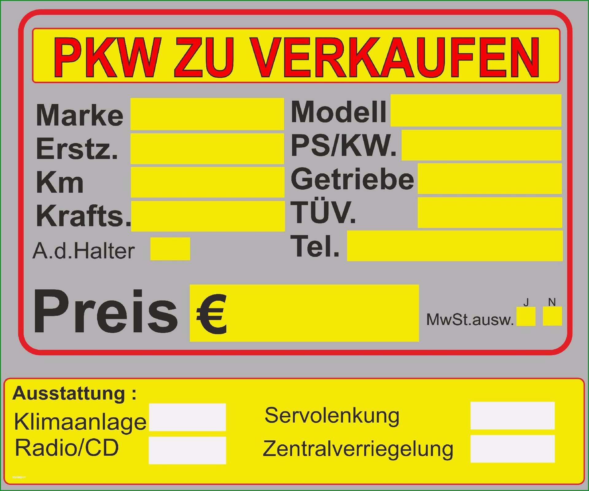 auto zu verkaufen vorlage schonste schild pkw zu verkaufen kfz bus auto permanent