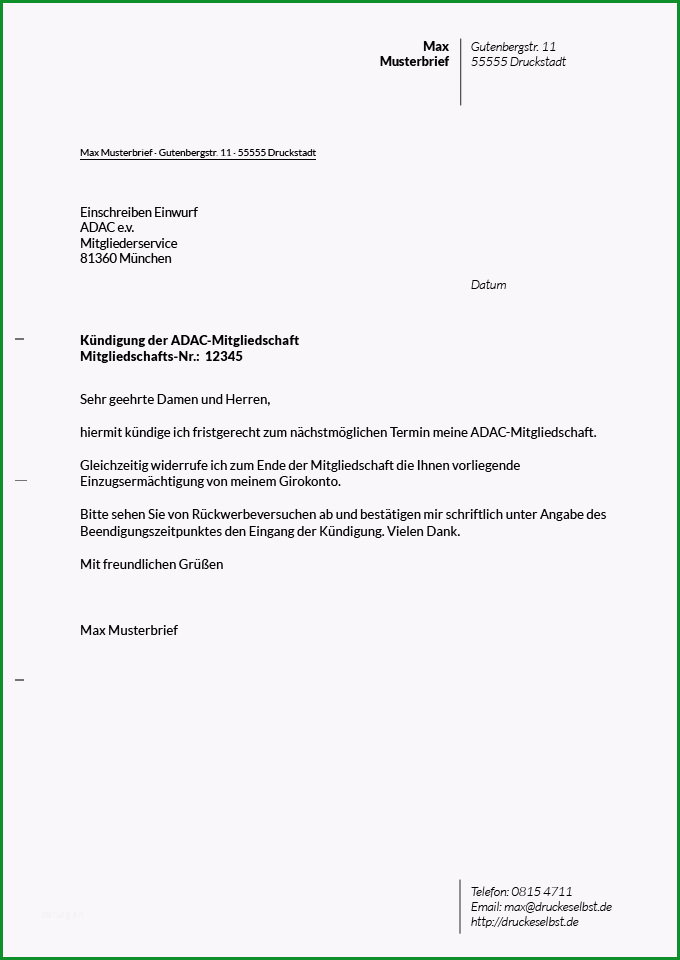 kuendigungsschreiben