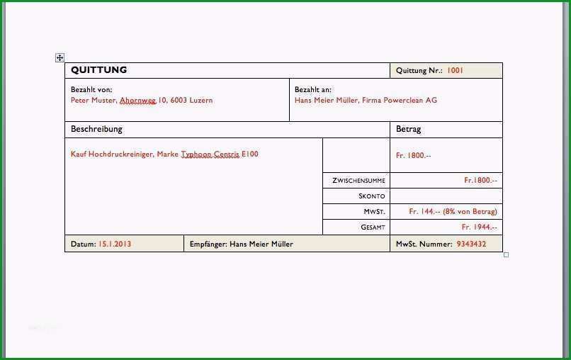 lieferschein vorlage doc best of rechnung vorlage schweiz word und excel