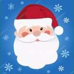 Überraschen Santa Claus Symbol Weihnachtsmann Gesicht Im Flat Design