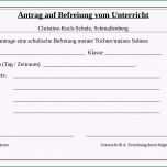 Ungewöhnlich Freistellung Vom Unterricht Vorlage Freistellung Vom