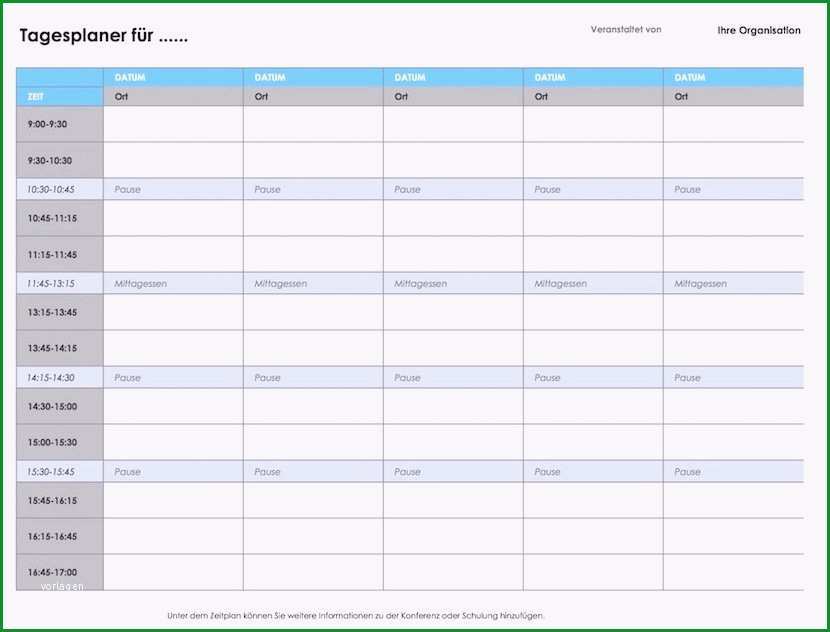 wochenplan excel vorlage