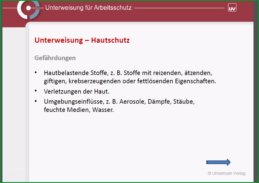 unterweisung hautschutz