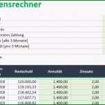 Unglaublich Kreditrechner Für Excel – Annuitätendarlehen Berechnen