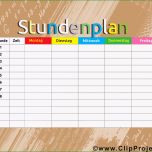 Unglaublich Stundenplan Vorlage Kostenlos