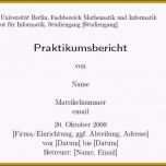 Unvergesslich 14 Praktikumsbericht Deckblatt Vorlage