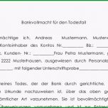 Unvergesslich Bankvollmacht todesfall Vorlage Zum sofort Download