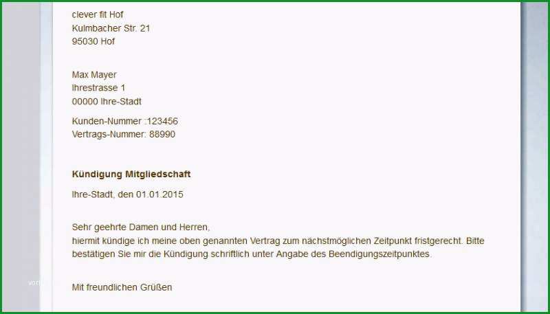 mcfit kundigung vorlage zum ausdrucken