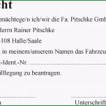 Unvergesslich Vollmacht Vorlage